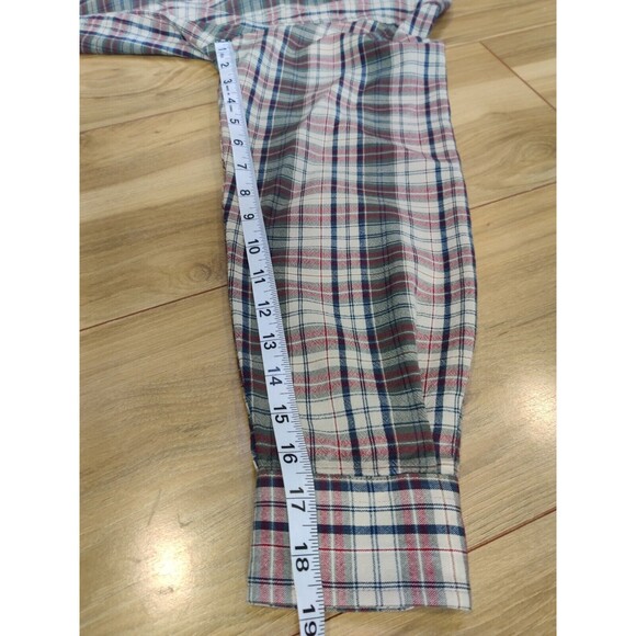 Vintage Sir Pendleton Shirt Mens Medium Blue Green Plaid LS Wool Button Down - Picture 6 of 9